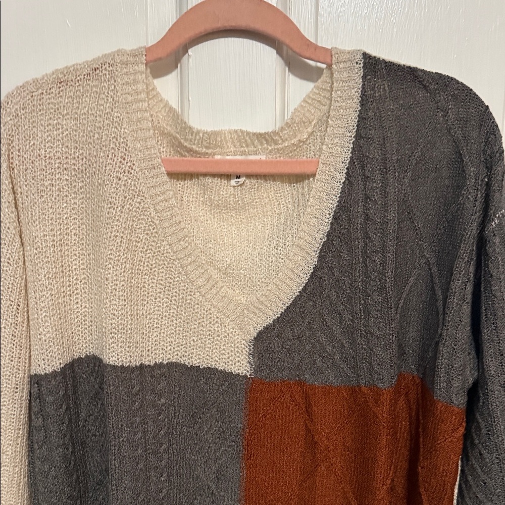 Colorblock V-Neck Sweater - Picture 2 of 3
